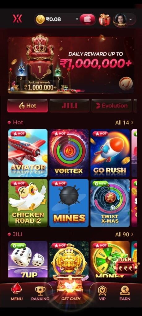 iX7 Game mobile download banner featuring smartphone interface for Android and iOS
